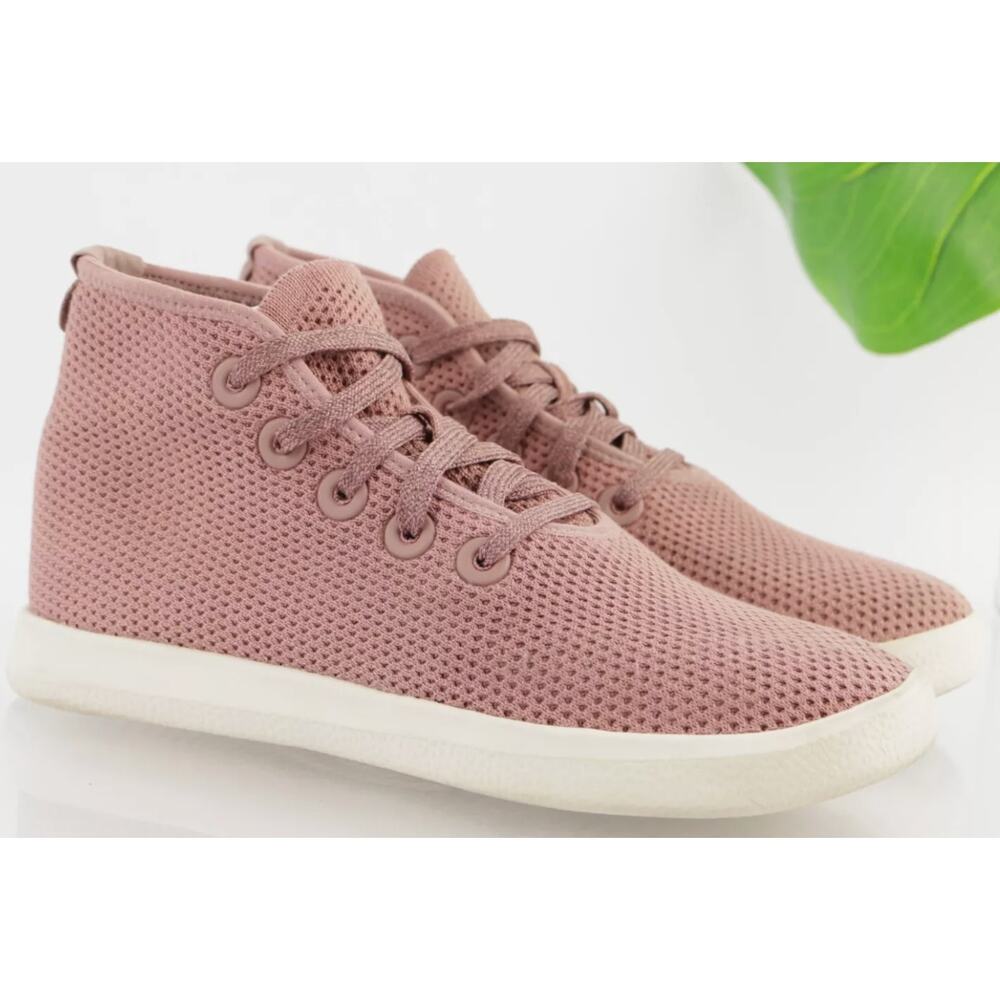 Allbirds Womens Tree Topper Running Shoes 5 High Top Knit Sneaker Mauve Pink